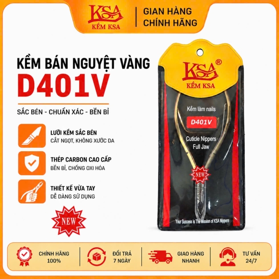 KỀM CẮT DA THÉP CARBON D401V BÁN NGUYỆT MẠ VÀNG 